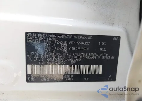 2023 Toyota Rav4 Le из США, поврежденный, VIN 2T3H1RFV4PC229750